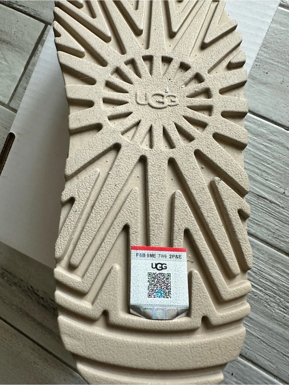 UGG Cream Croc-Embossed Platform Strap Sandals
